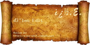 Éles Edit névjegykártya